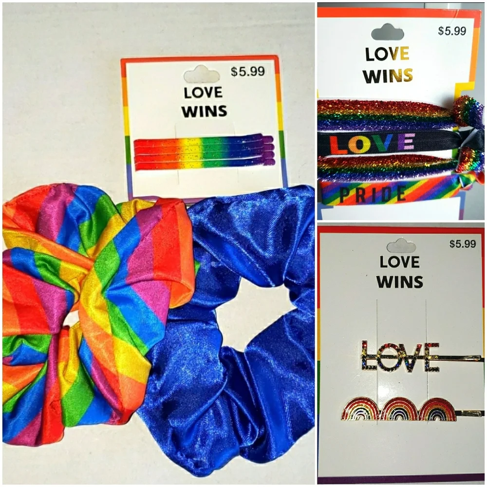 3 Pack Rainbow hair accessories New